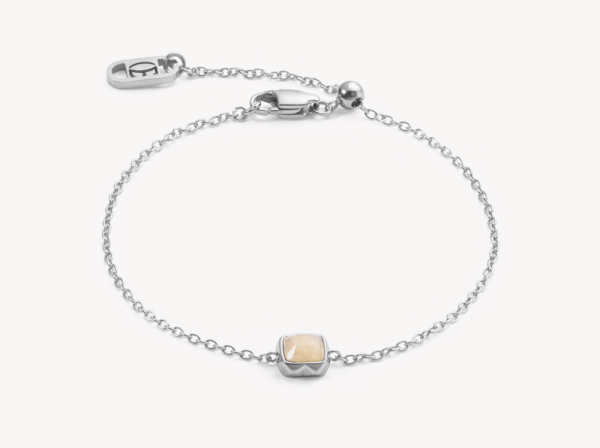 Coeur de Lion Silver Bracelet Cream Jade - June